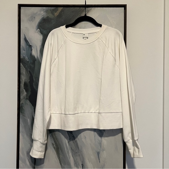 All in motion white long sleeve crew neck sweatshirt L - Picture 1 of 5
